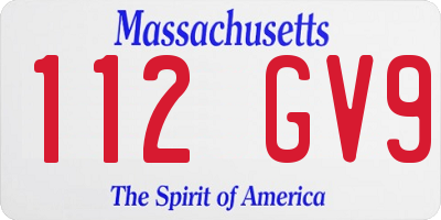 MA license plate 112GV9