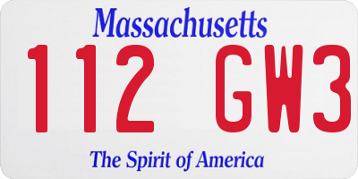 MA license plate 112GW3