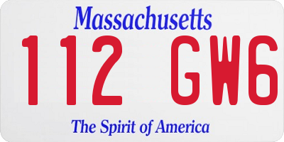 MA license plate 112GW6