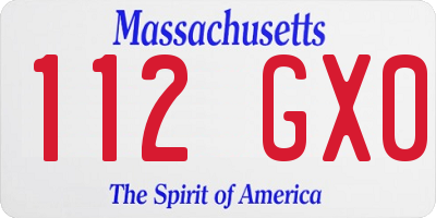 MA license plate 112GX0