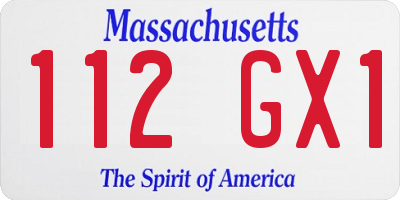 MA license plate 112GX1