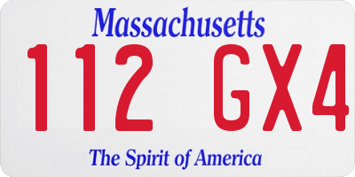 MA license plate 112GX4