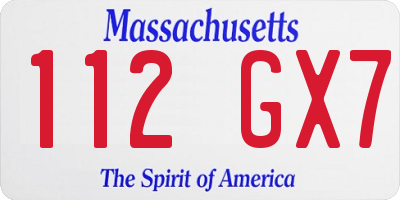MA license plate 112GX7