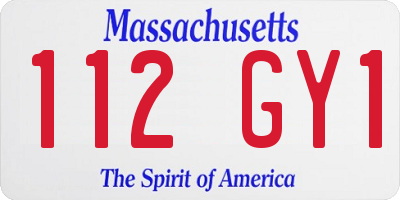 MA license plate 112GY1