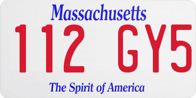 MA license plate 112GY5
