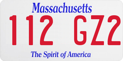 MA license plate 112GZ2