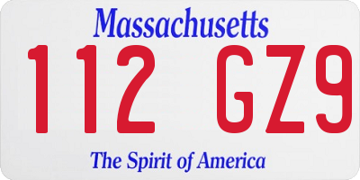 MA license plate 112GZ9