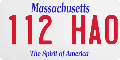 MA license plate 112HA0