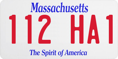 MA license plate 112HA1