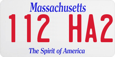 MA license plate 112HA2