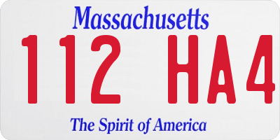 MA license plate 112HA4
