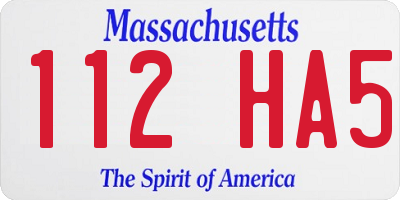 MA license plate 112HA5