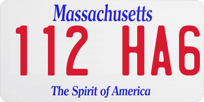 MA license plate 112HA6