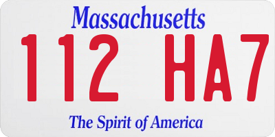 MA license plate 112HA7