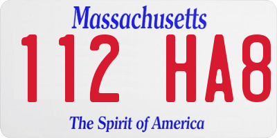 MA license plate 112HA8