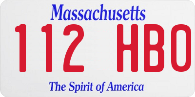 MA license plate 112HB0