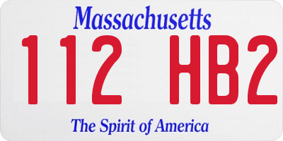 MA license plate 112HB2
