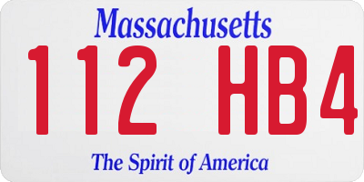 MA license plate 112HB4