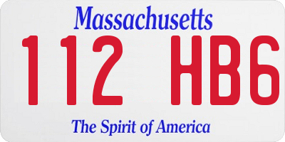 MA license plate 112HB6