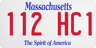 MA license plate 112HC1