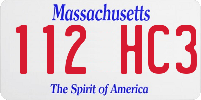 MA license plate 112HC3
