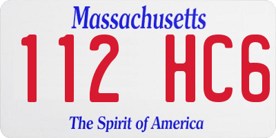 MA license plate 112HC6
