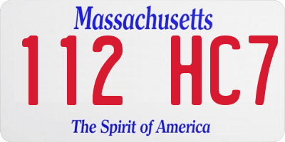 MA license plate 112HC7