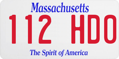 MA license plate 112HD0