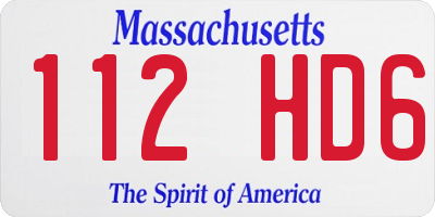 MA license plate 112HD6