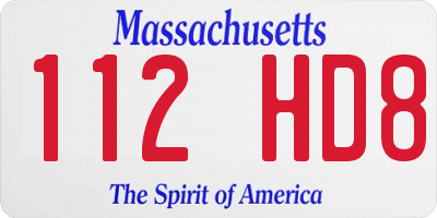 MA license plate 112HD8