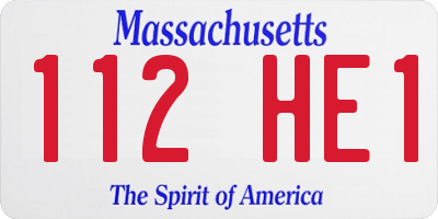 MA license plate 112HE1