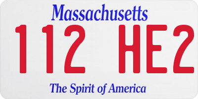 MA license plate 112HE2