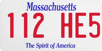MA license plate 112HE5