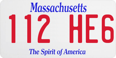 MA license plate 112HE6