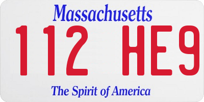 MA license plate 112HE9