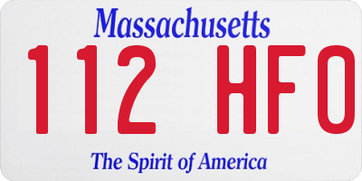 MA license plate 112HF0