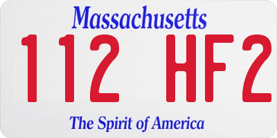 MA license plate 112HF2