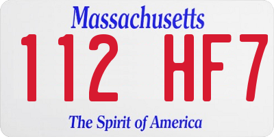 MA license plate 112HF7