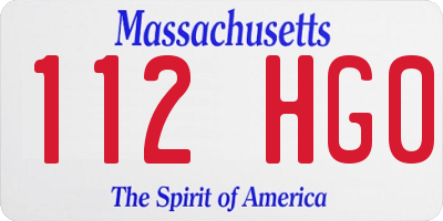MA license plate 112HG0