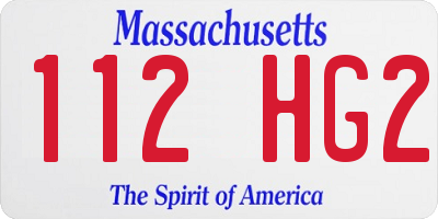 MA license plate 112HG2