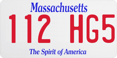 MA license plate 112HG5