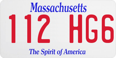 MA license plate 112HG6