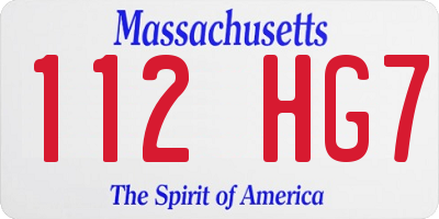 MA license plate 112HG7