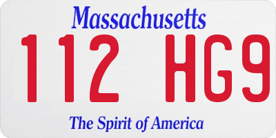 MA license plate 112HG9
