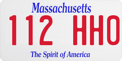 MA license plate 112HH0