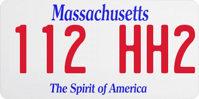 MA license plate 112HH2
