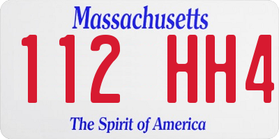 MA license plate 112HH4