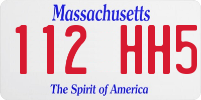 MA license plate 112HH5