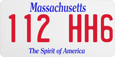 MA license plate 112HH6
