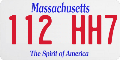 MA license plate 112HH7